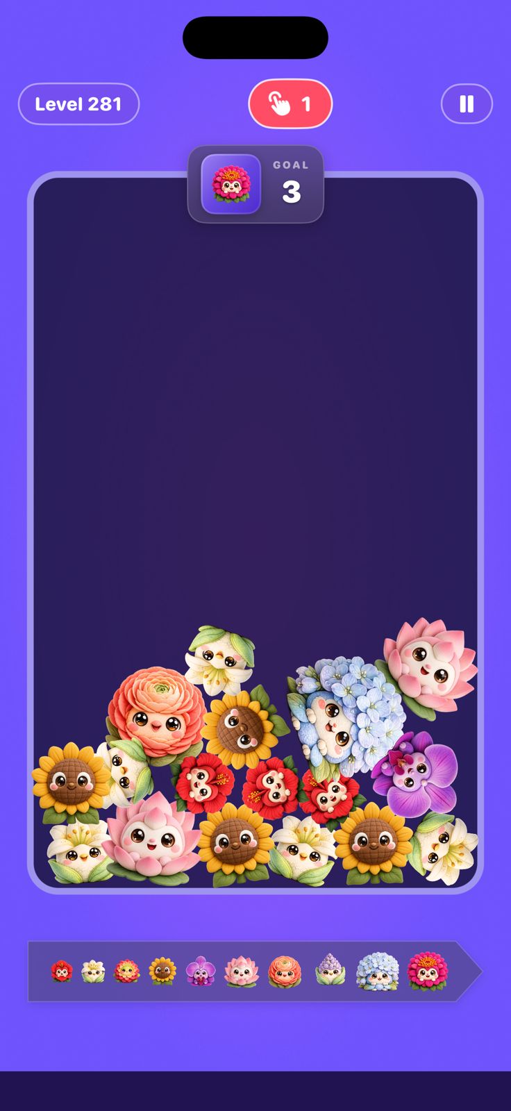 Merging blooming flowers on a tight move limit