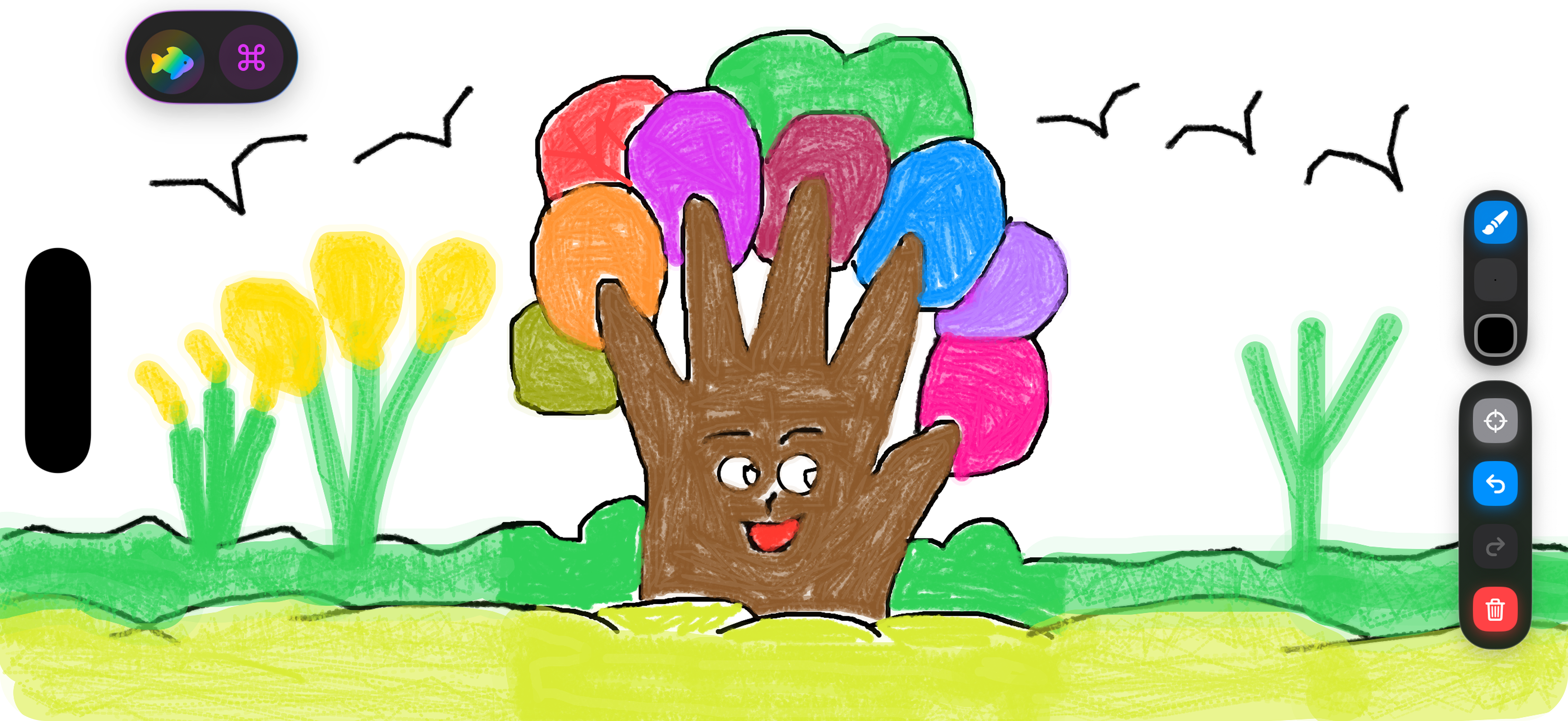 Whiteboard Kids-color palette screen